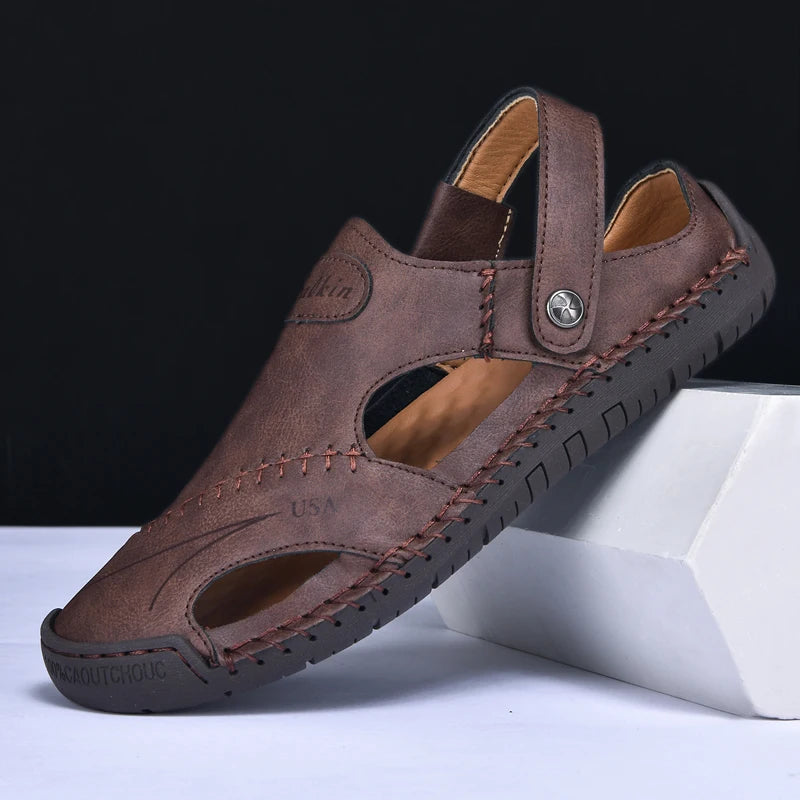 Breathable Leather Sandals for Men - Al-Noor Bazaar