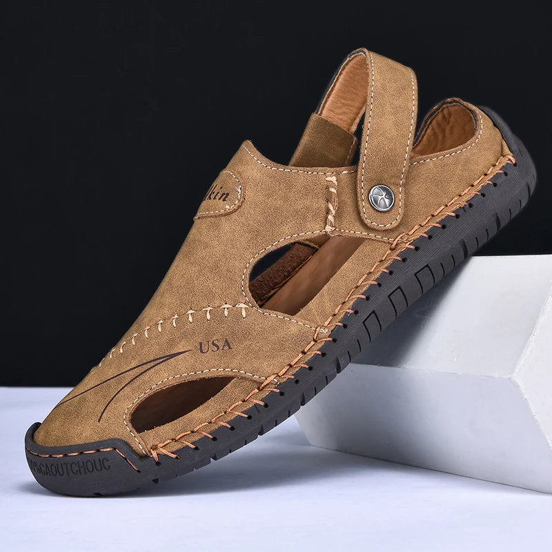 Breathable Leather Sandals for Men - Al-Noor Bazaar