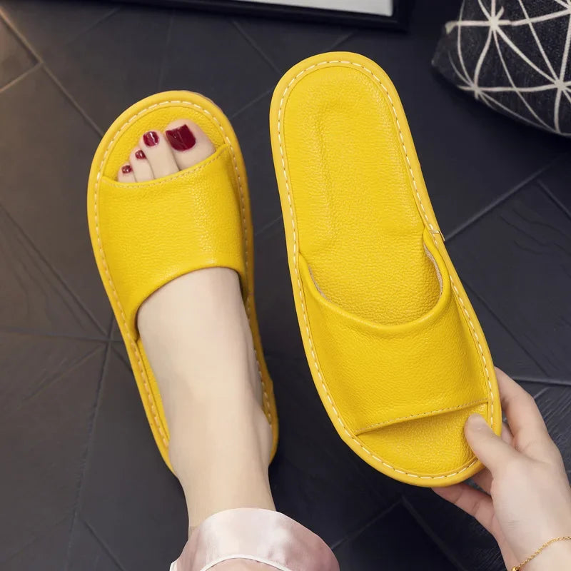 Genuine Leather Slide Sandals for Men - Al-Noor Bazaar