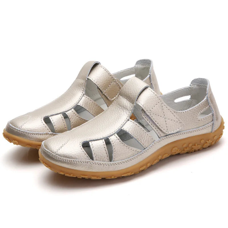 Women's Closed Toe Leather Sandals - Al-Noor Bazaar