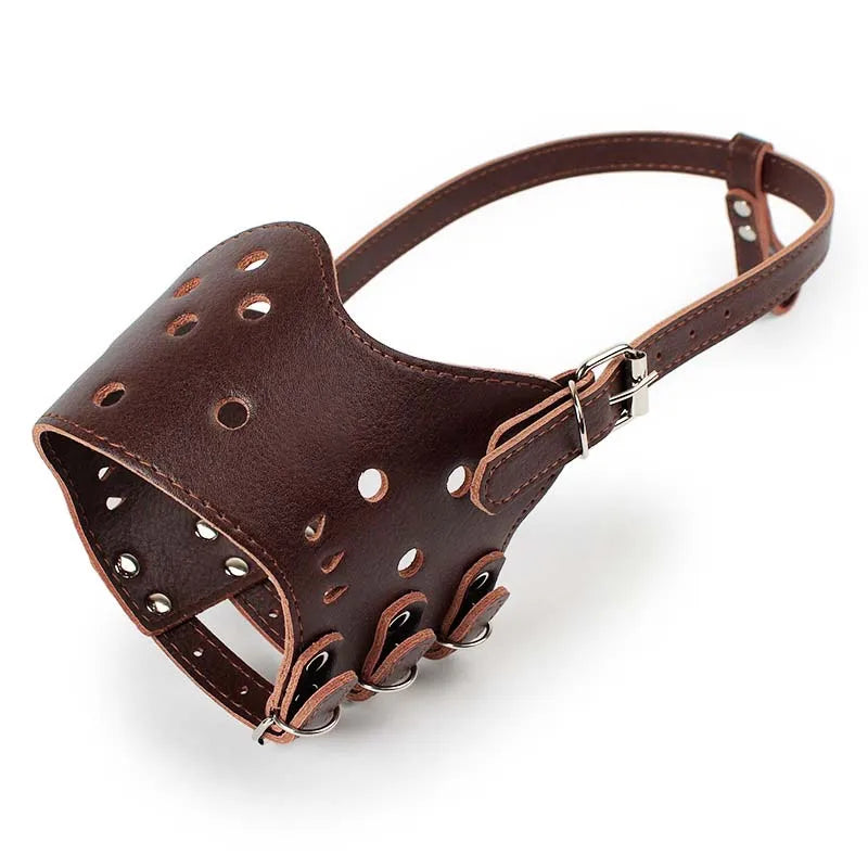 Leather Dog Muzzle for Small & Large Breeds - Al-Noor Bazaar
