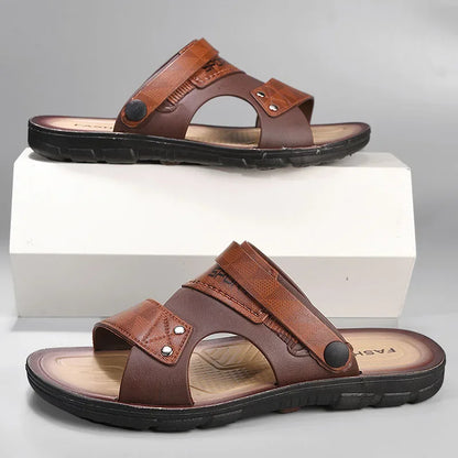 Leather Summer Fashion Beach Sandals for Men - Al-Noor Bazaar