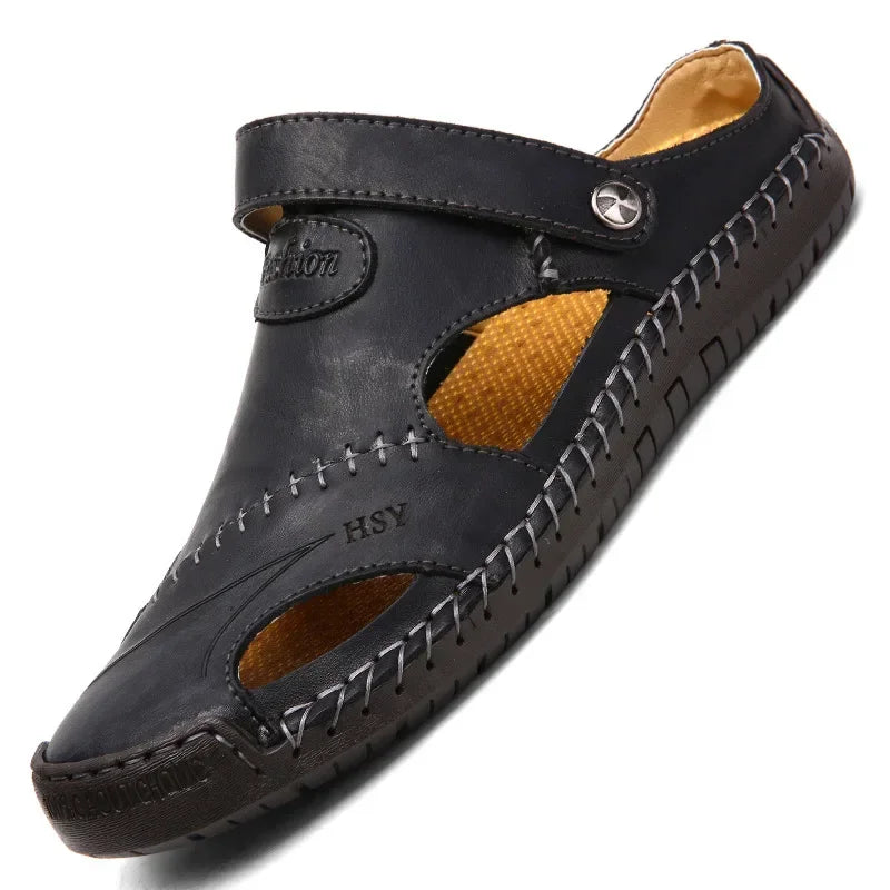 Genuine Leather Slip-On Sandals for Men - Al-Noor Bazaar
