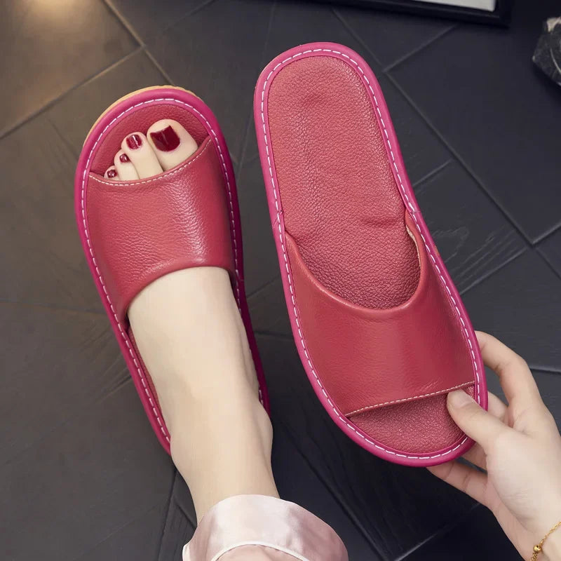 Genuine Leather Slide Sandals for Men - Al-Noor Bazaar