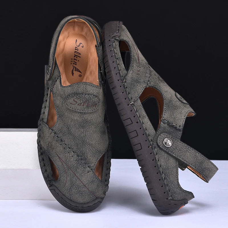 Breathable Leather Sandals for Men - Al-Noor Bazaar