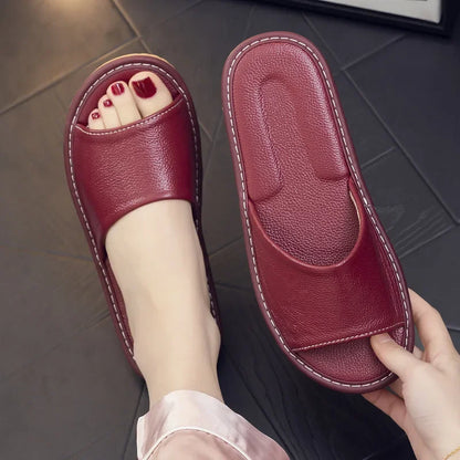 Genuine Leather Slide Sandals for Men - Al-Noor Bazaar
