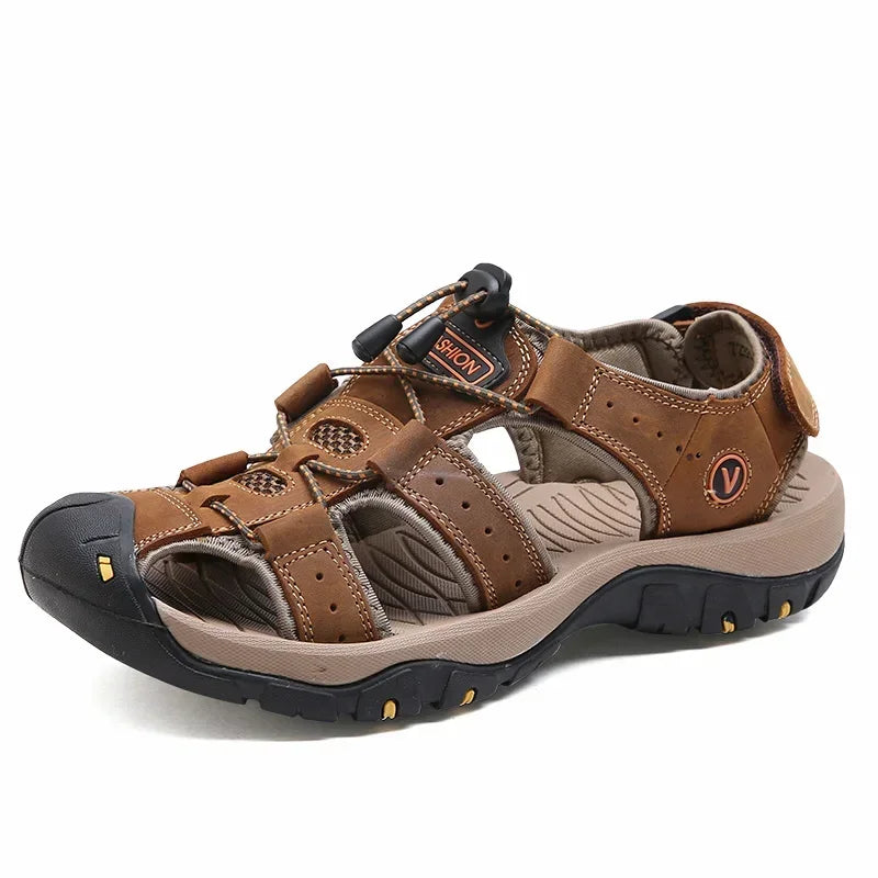 Leather Beach Sandals for Men - Al-Noor Bazaar