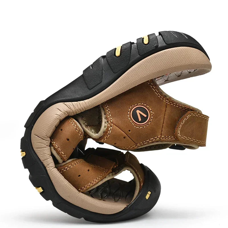 Leather Beach Sandals for Men - Al-Noor Bazaar