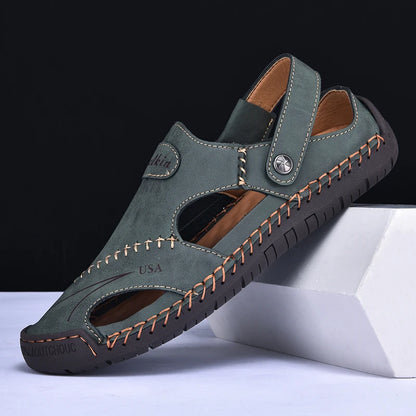 Breathable Leather Sandals for Men - Al-Noor Bazaar
