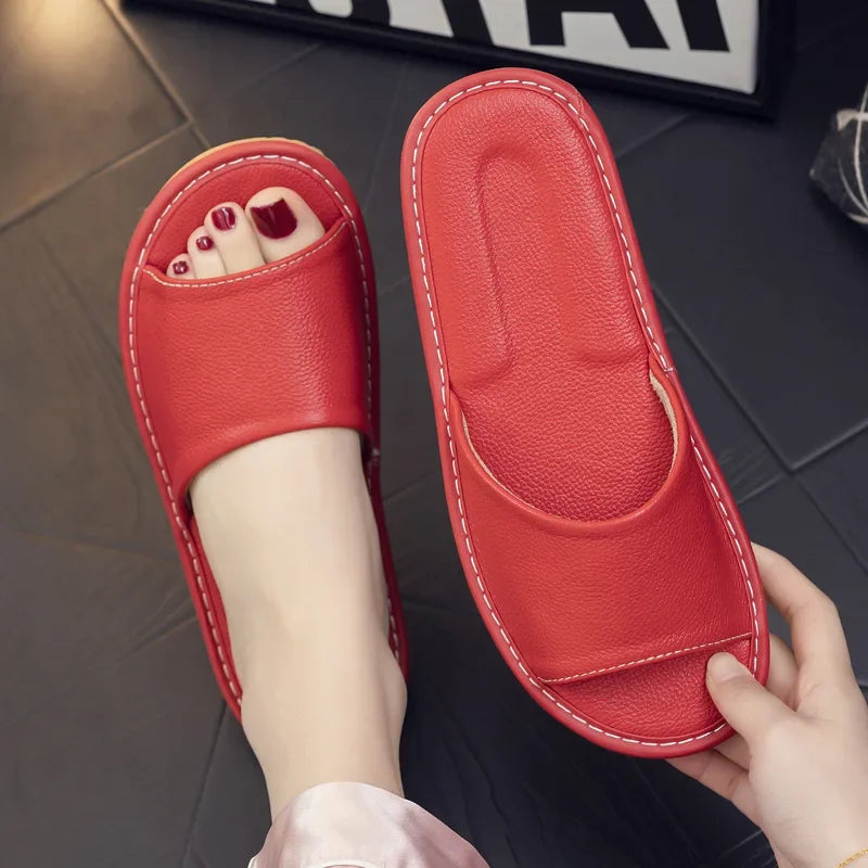 Genuine Leather Slide Sandals for Men - Al-Noor Bazaar