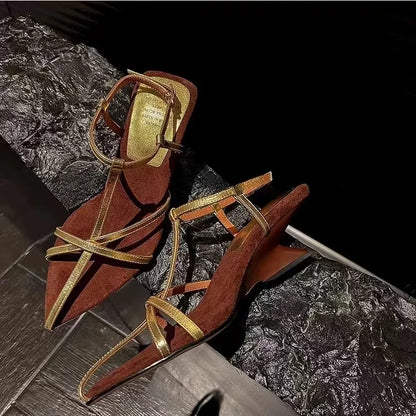 Patent Leather Heeled Sandals for Women - Al-Noor Bazaar