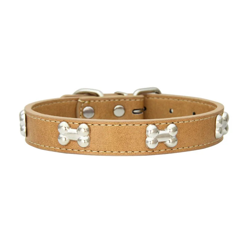 Leather Pet Collar for Small & Large Dogs - Al-Noor Bazaar