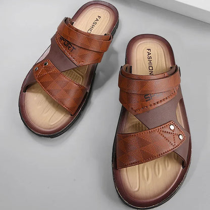 Leather Summer Fashion Beach Sandals for Men - Al-Noor Bazaar