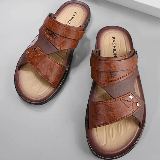 Leather Summer Fashion Beach Sandals for Men - Al-Noor Bazaar