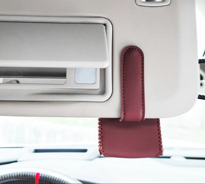 Leather Sunglasses Holder for Car Visor - Al-Noor Bazaar
