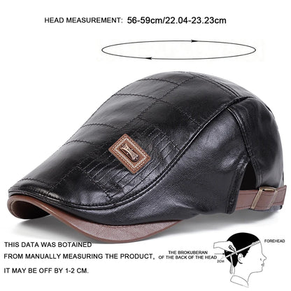 Faux Leather Newsboy Cap for Men - Al-Noor Bazaar