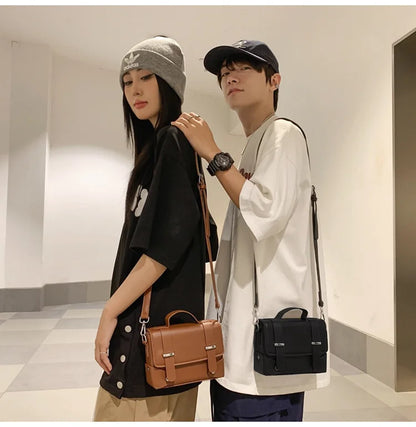 Minimalist Leather Crossbody Bag for Men and Women - Al-Noor Bazaar