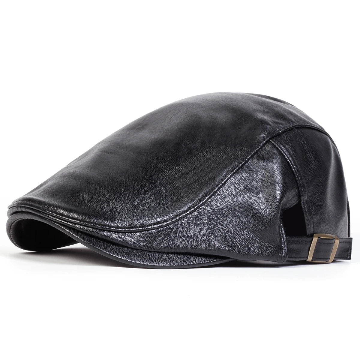 Faux Leather Newsboy Cap for Men - Al-Noor Bazaar