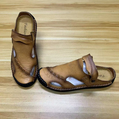 Genuine Leather Slip-On Sandals for Men - Al-Noor Bazaar