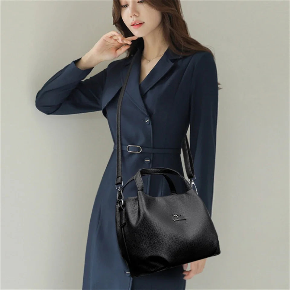 Soft Leather Crossbody Tote Bag for Women - Al-Noor Bazaar