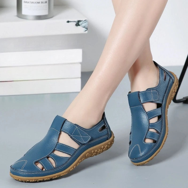 Women's Closed Toe Leather Sandals - Al-Noor Bazaar