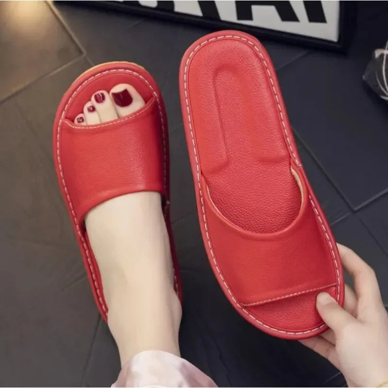 Genuine Leather Slide Sandals for Men - Al-Noor Bazaar