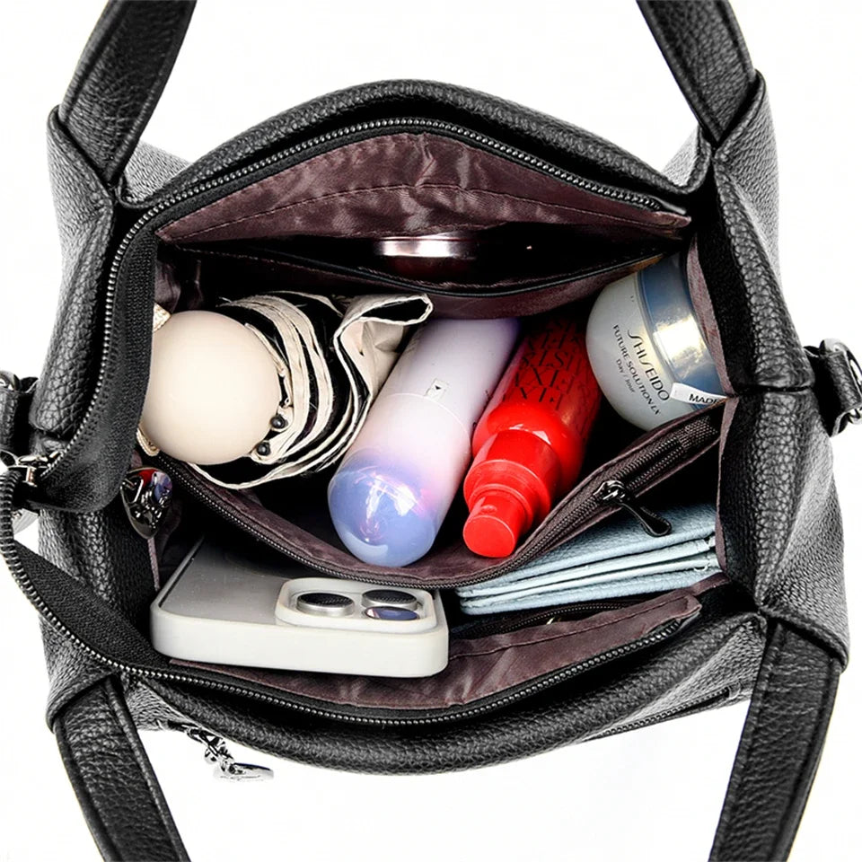 Soft Leather Crossbody Tote Bag for Women - Al-Noor Bazaar
