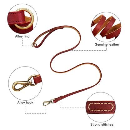 Genuine Leather Dog Leash for Large Dogs - Al-Noor Bazaar