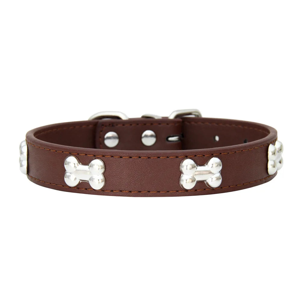 Leather Pet Collar for Small & Large Dogs - Al-Noor Bazaar