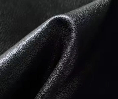 Men's Vintage Black Faux Leather Biker Jacket – Waterproof, Custom Sizes