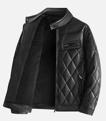 Men’s Thick PU Leather Jacket – Fleece Lined, Casual Winter Coat M-4XL