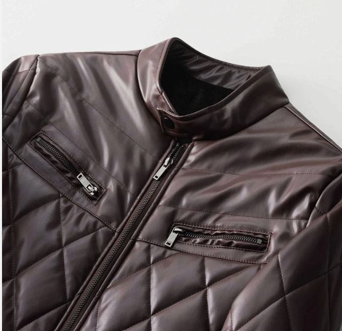 Men’s Thick PU Leather Jacket – Fleece Lined, Casual Winter Coat M-4XL