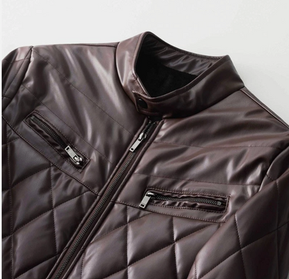 Men’s Thick PU Leather Jacket – Fleece Lined, Casual Winter Coat M-4XL