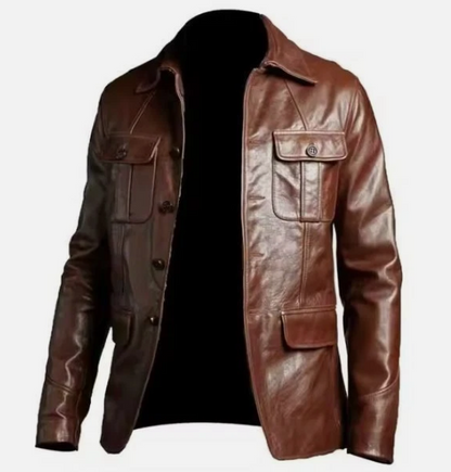 Men’s all-season faux leather biker jacket USA