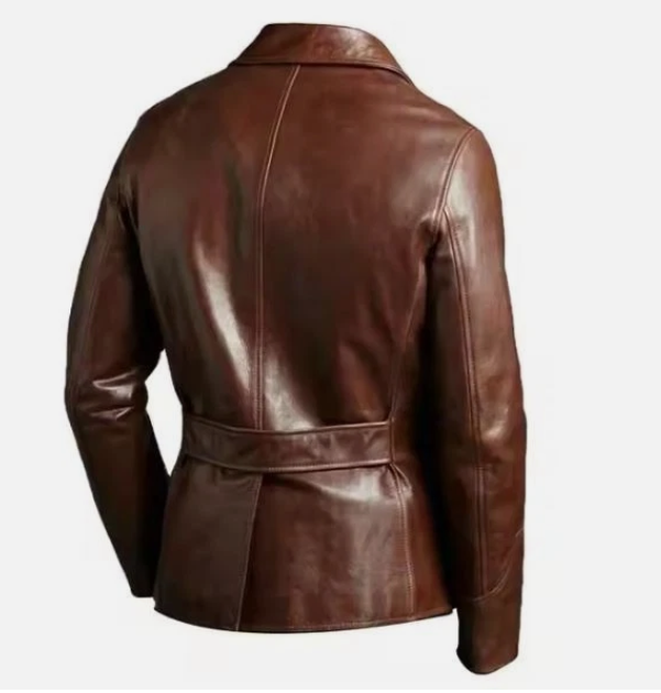 Black faux leather motorcycle jacket slim fit