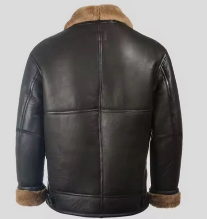 Men's Real Sheepskin Leather B3 Aviator Bomber Jacket – Winter Warm Coat | Al-Noor Bazaar
