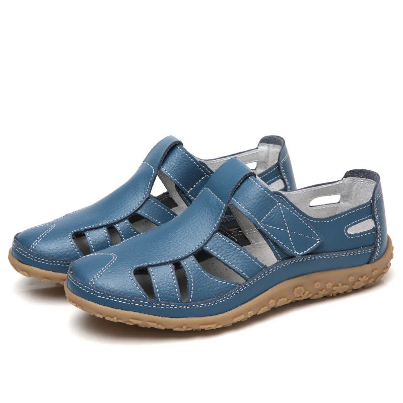 Women's Closed Toe Leather Sandals - Al-Noor Bazaar