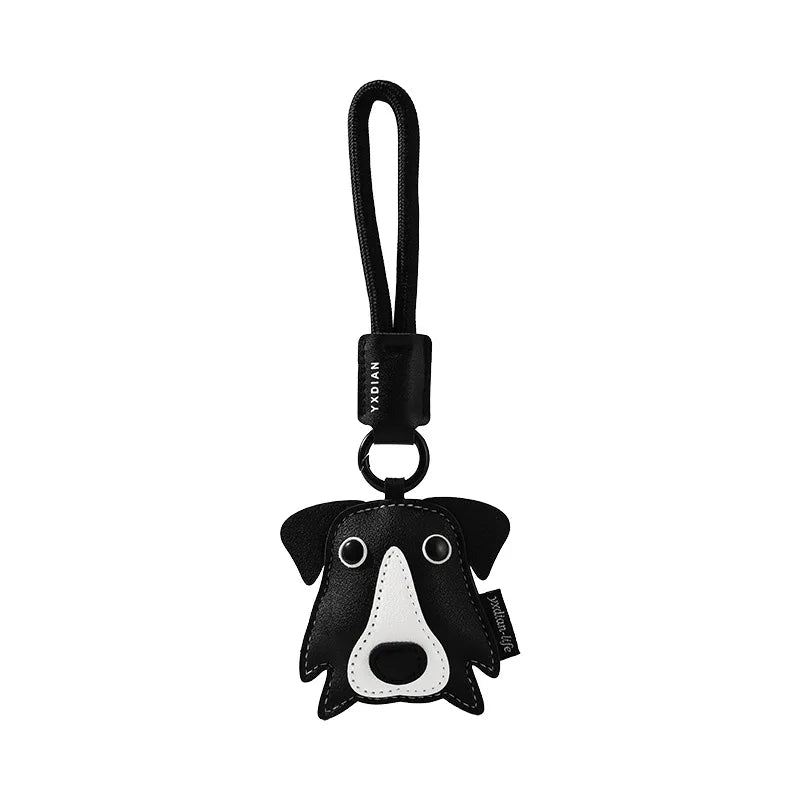 Leather Pet Keychain with Puppy Charm - Al-Noor Bazaar