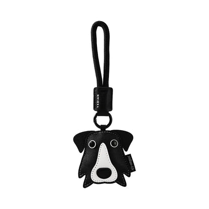 Leather Pet Keychain with Puppy Charm - Al-Noor Bazaar