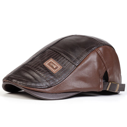 Faux Leather Newsboy Cap for Men - Al-Noor Bazaar