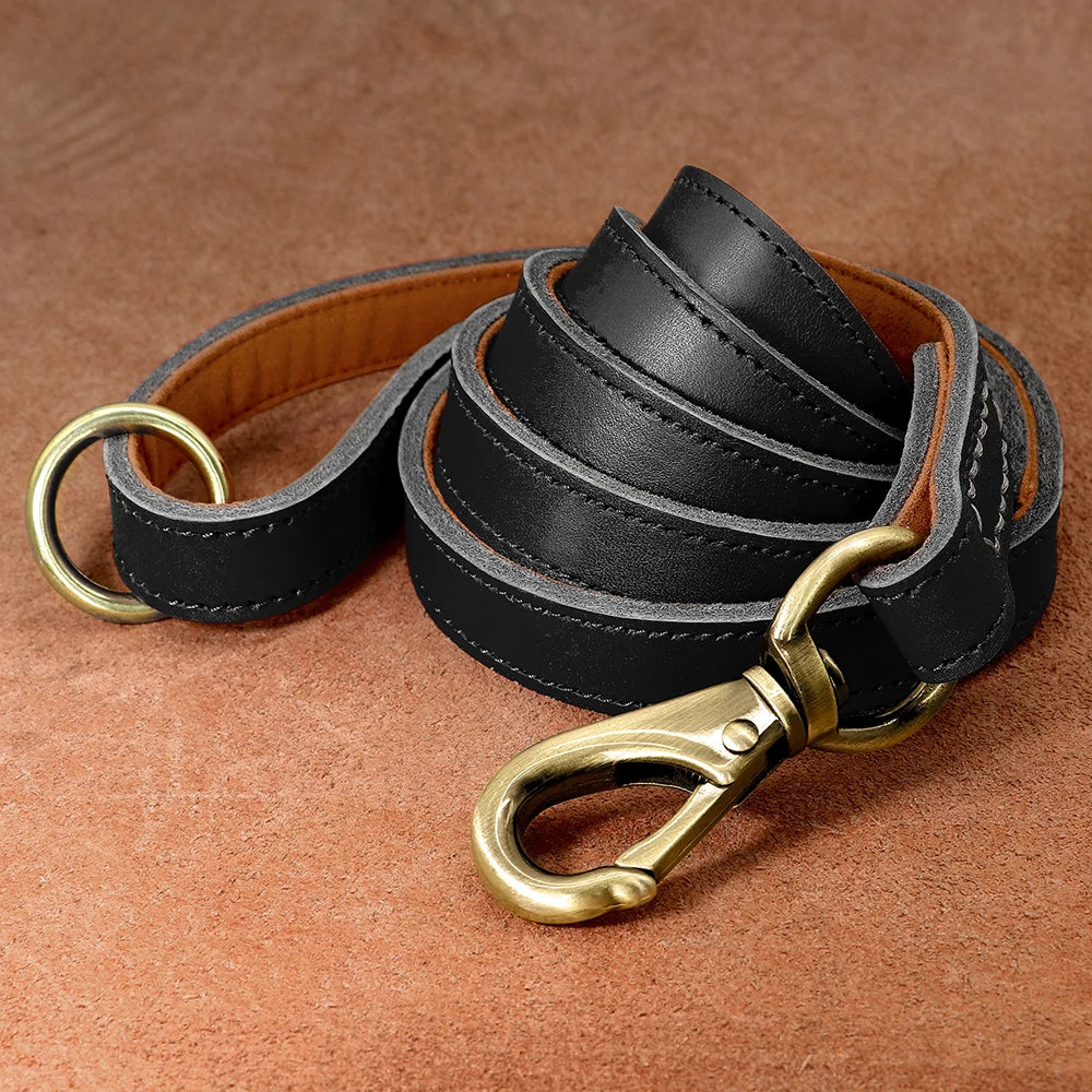 Genuine Leather Dog Leash for Large Dogs - Al-Noor Bazaar