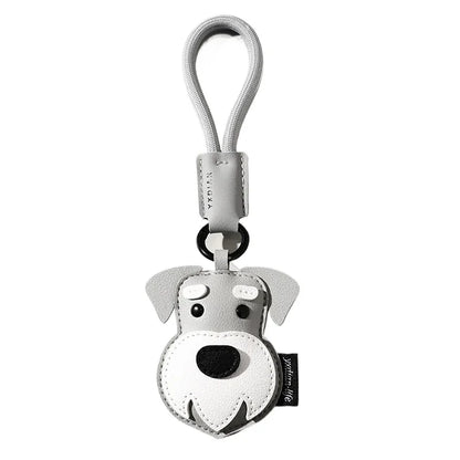 Leather Pet Keychain with Puppy Charm - Al-Noor Bazaar