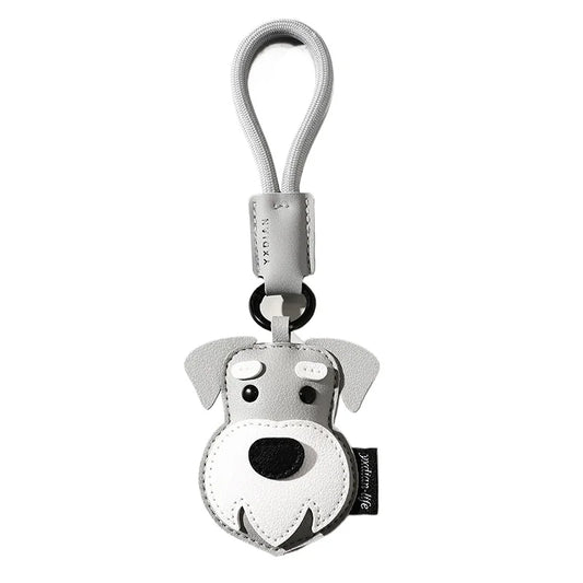 Leather Pet Keychain with Puppy Charm - Al-Noor Bazaar