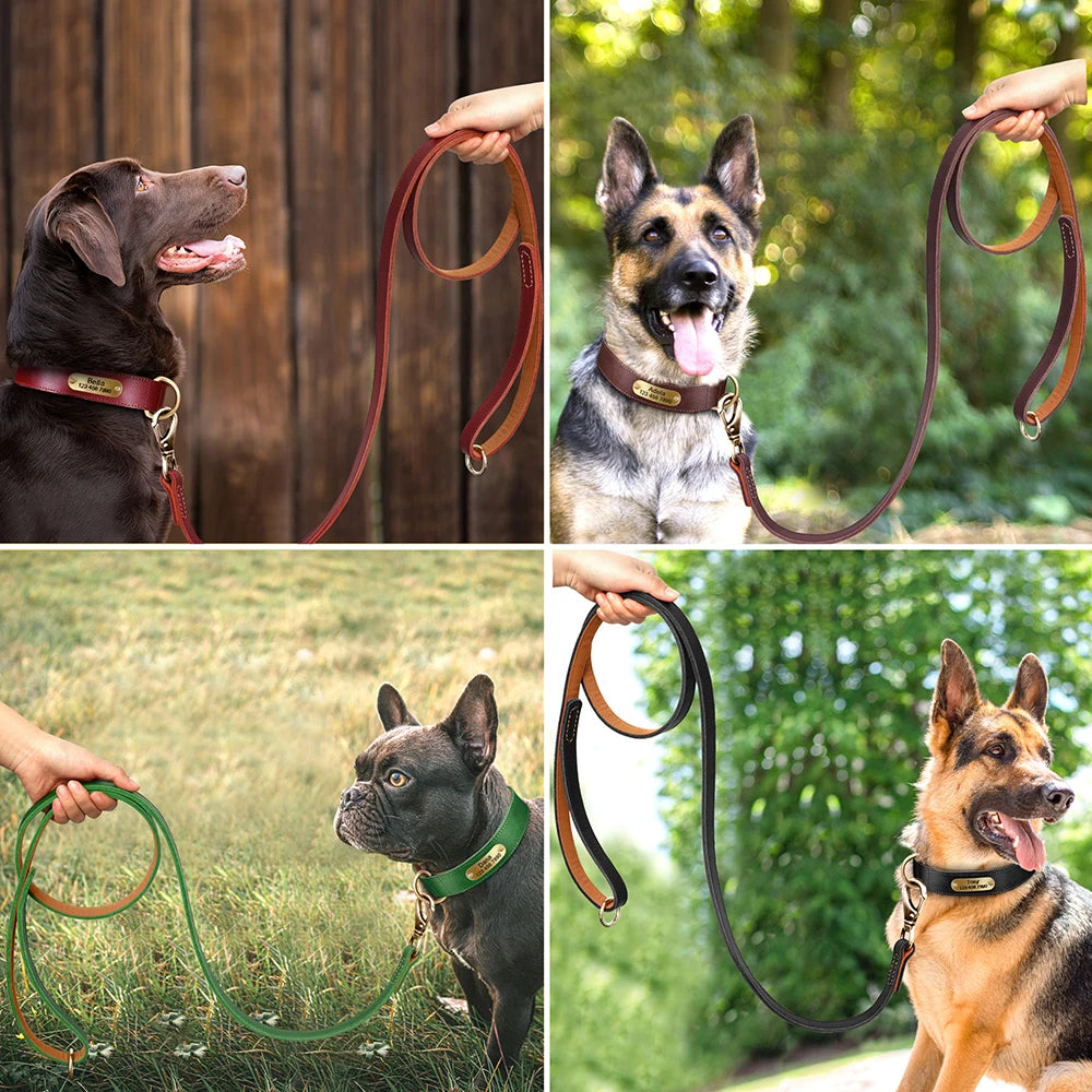 Genuine Leather Dog Leash for Large Dogs - Al-Noor Bazaar