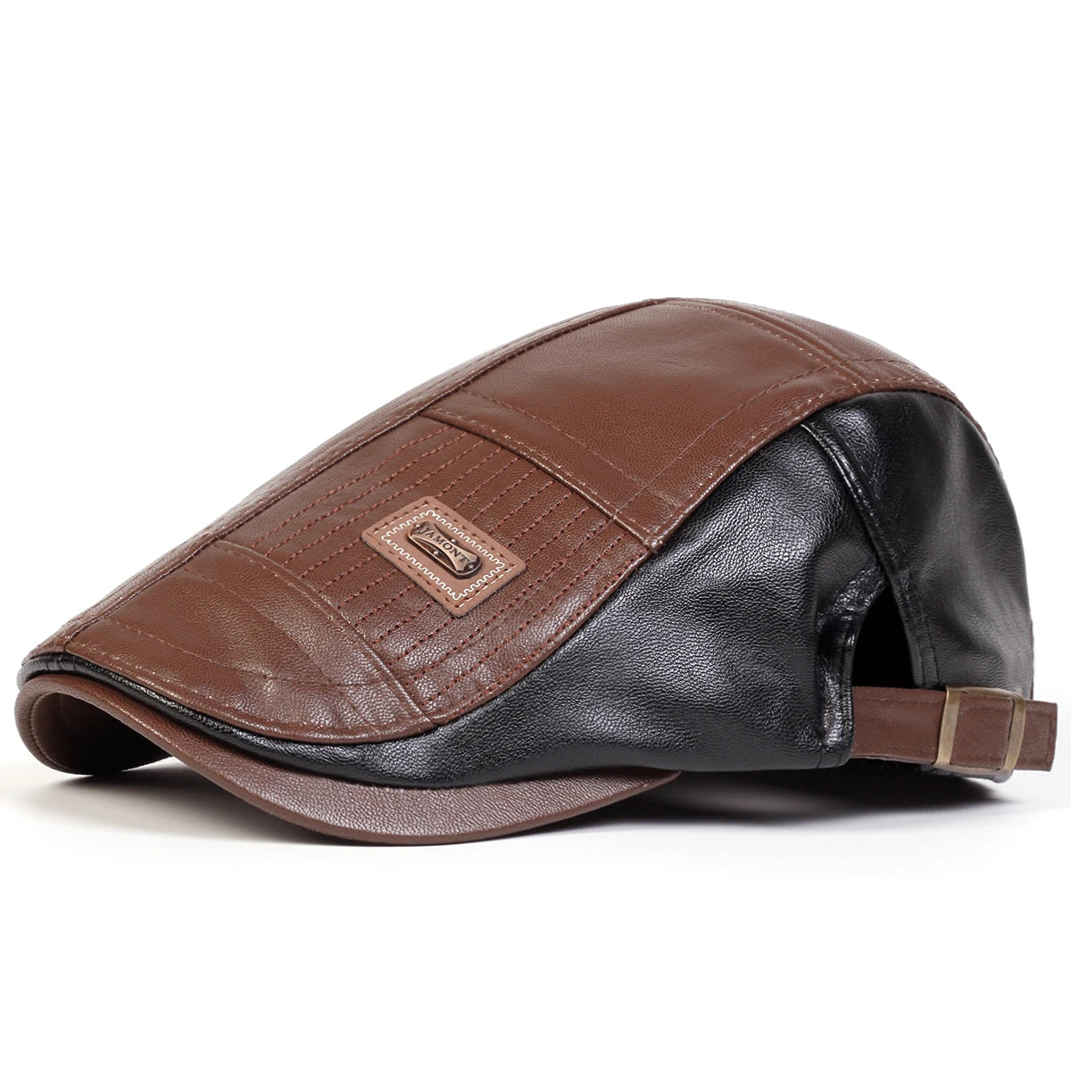 Faux Leather Newsboy Cap for Men - Al-Noor Bazaar
