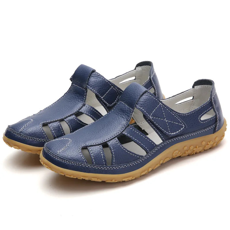 Women's Closed Toe Leather Sandals - Al-Noor Bazaar