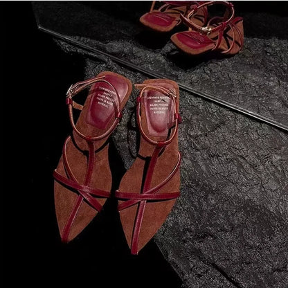 Patent Leather Heeled Sandals for Women - Al-Noor Bazaar