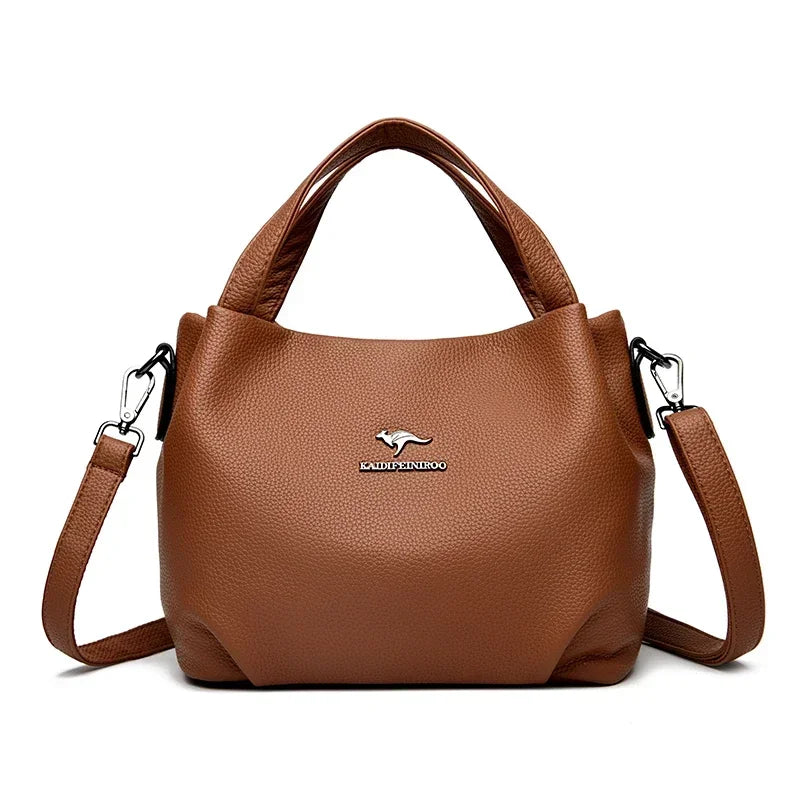 Soft Leather Crossbody Tote Bag for Women - Al-Noor Bazaar