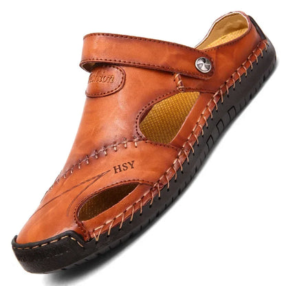 Genuine Leather Slip-On Sandals for Men - Al-Noor Bazaar