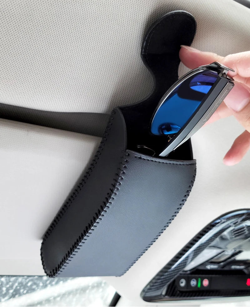 Leather Sunglasses Holder for Car Visor - Al-Noor Bazaar
